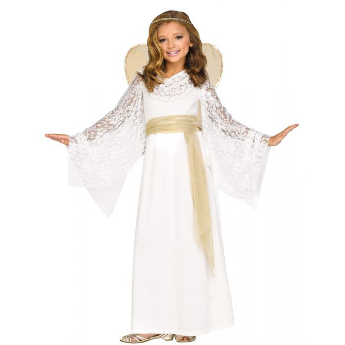 Angelic Miss Child Costume Gown Waist Sash Wings Headband