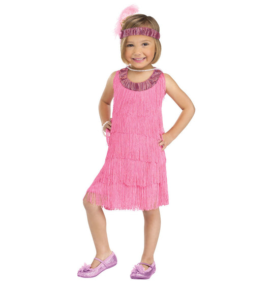 Flapper Roaring 20s 20's Toddler Costume Dress with fringe Headband with ostrich plume