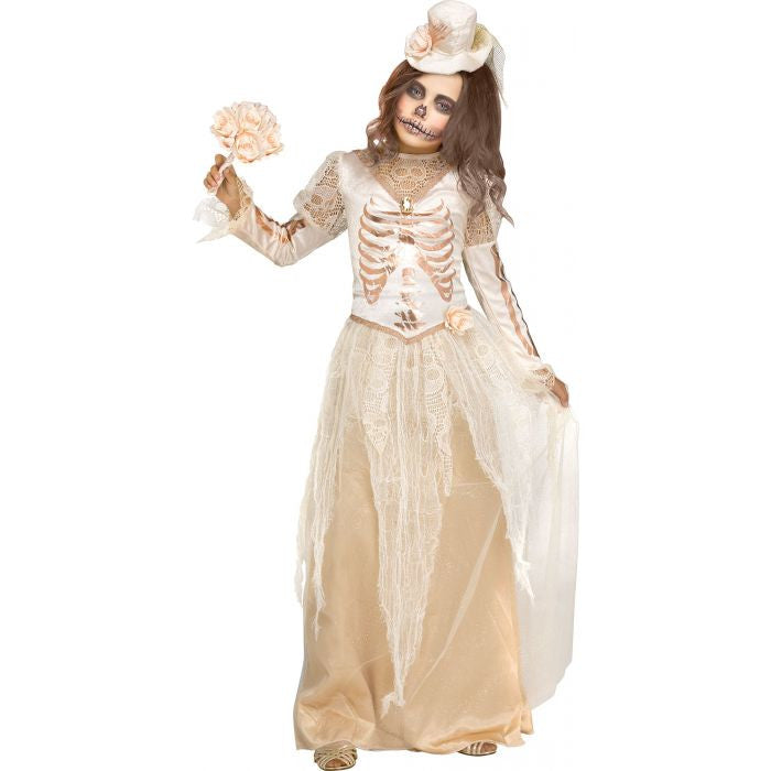 Victorian Bride Child Costume Gown Hat w/Veil