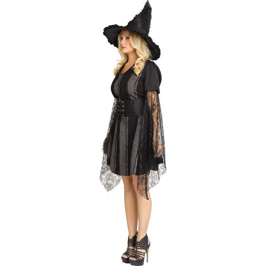 Stitch Witch Adult Costume Dress Hat Waist Cinch