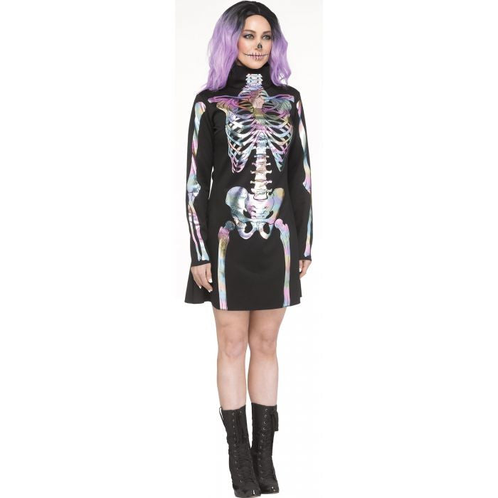 Holographic Skeleton Adult Costume Dress