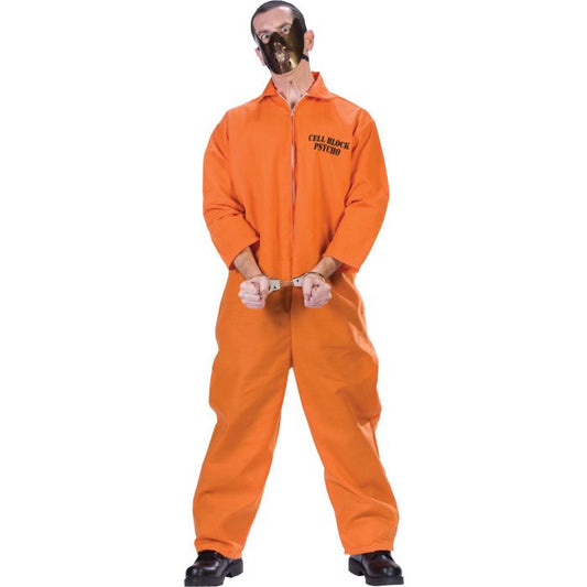 Cell Block Psycho Adult Costume Coveralls Handcuffs Mask
