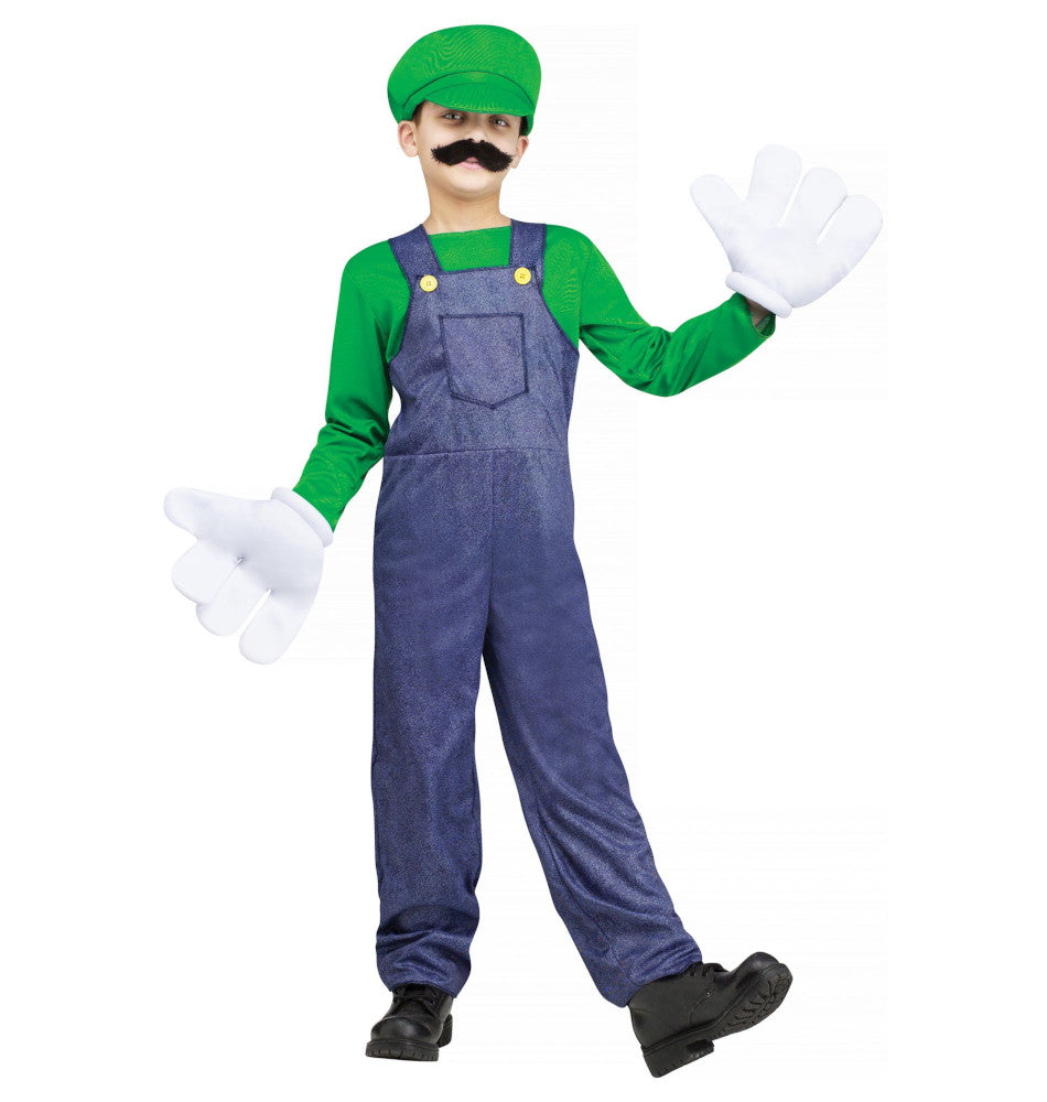 Super Mario Luigi Video Game Guy Child Costume
