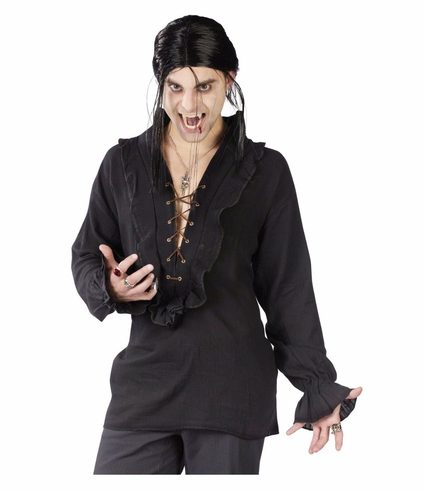Swashbuckler Pirate Vampire Shirt Adult Men Costume Accessory