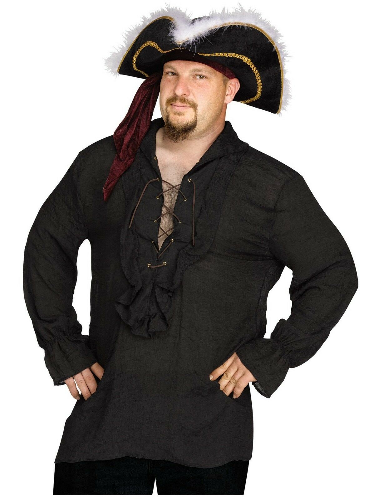 Swashbuckler Pirate Vampire Shirt Adult Plus Size Men Costume Accessory