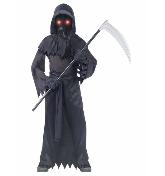 Fade In And Out Unknown Phantom Grim Reaper Child Costume Robe Belt Gloves Hood Electronic fade in/fade out glasses