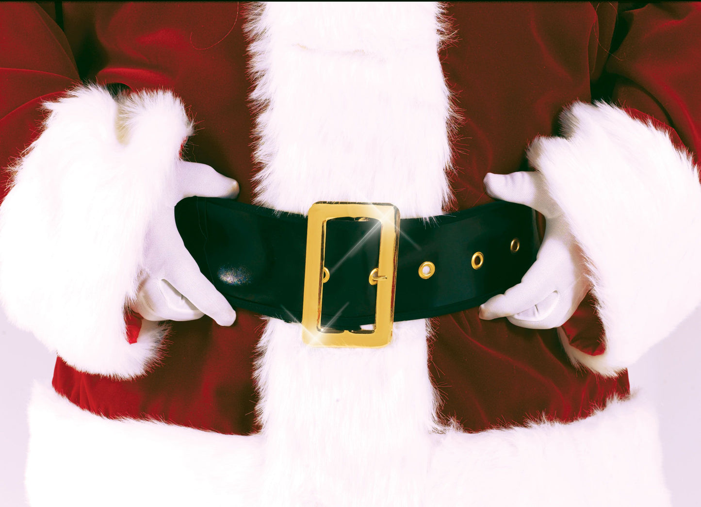 Deluxe Santa Belt Adult Costume Accessory 61 inch belt with 5 inch gold buckle and grommets