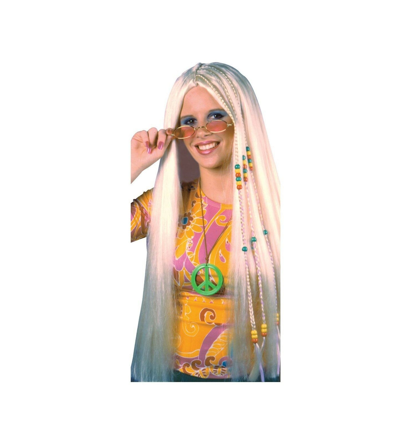 33 Inch Braided Blonde Hippie Wig Adult Costume Accessory