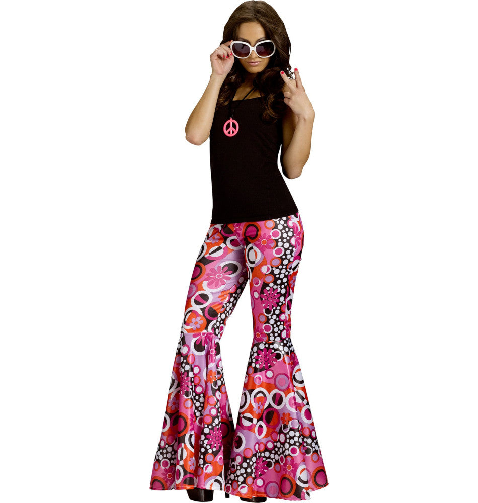 Groovy 60's Flower Power Hippie Bell Bottom Pants Adult Costume Accessory