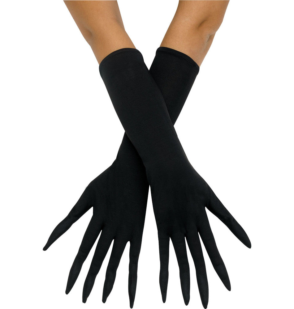 Pointy Finger Gloves Adult Costume Accessory, Black One pair of opera length gloves with stuffed, long pointy fingers