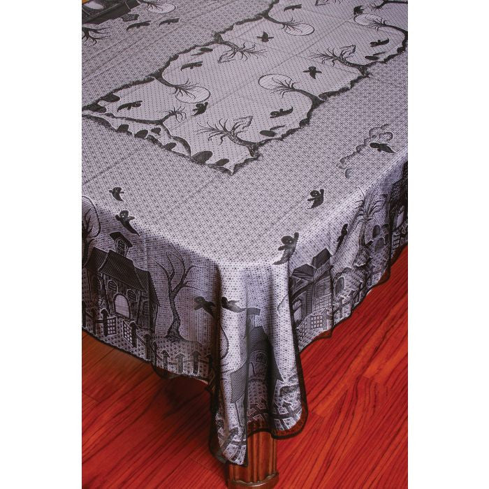 Lace Tablecloth  60" x 84"  Haunted House