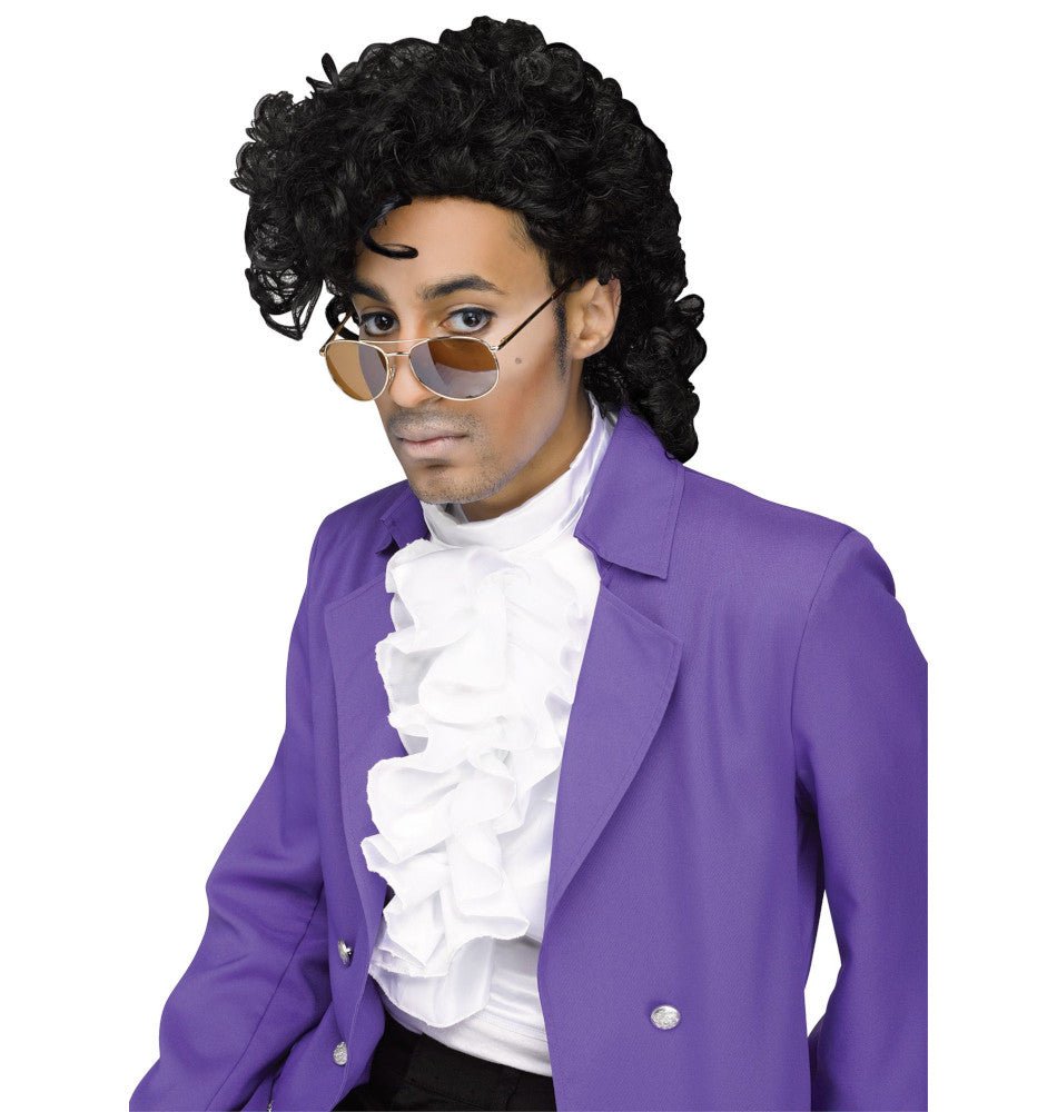 Purple Pain Rocking 80's Pop Singer Wig Adult Costume Accessory