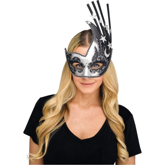 Flowery Mask black and silver