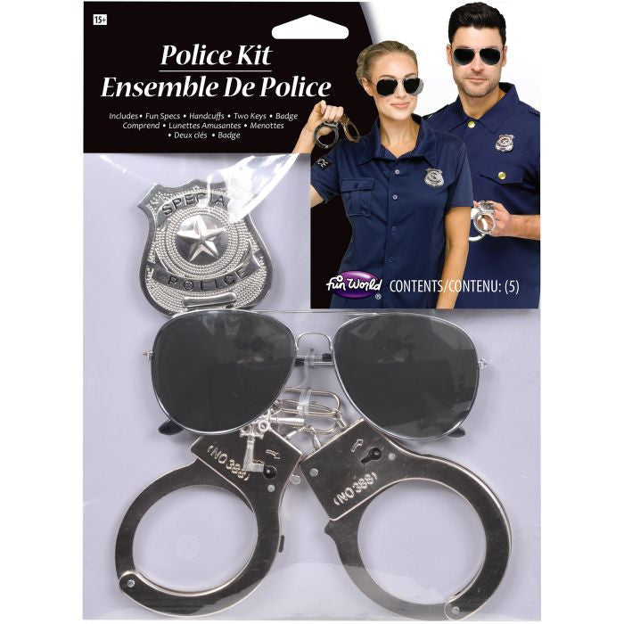 Police instant kit Badge Handcuffs Aviator Fun Specs
