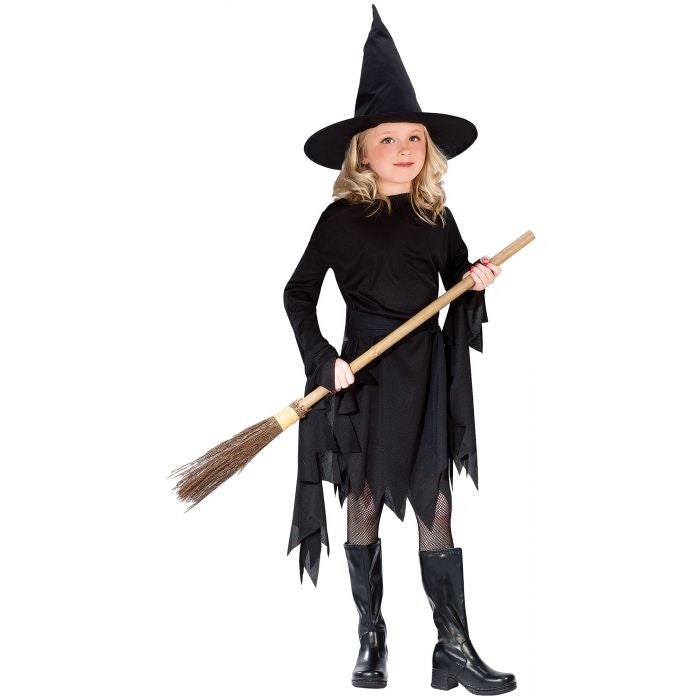 Child Witchy Witch Costume Dress Belt Hat