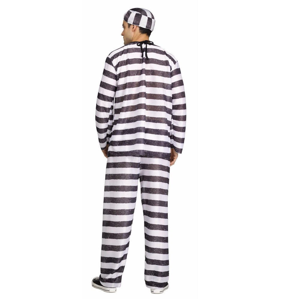 Jailbird Prisoner Convict Adult Men Costume