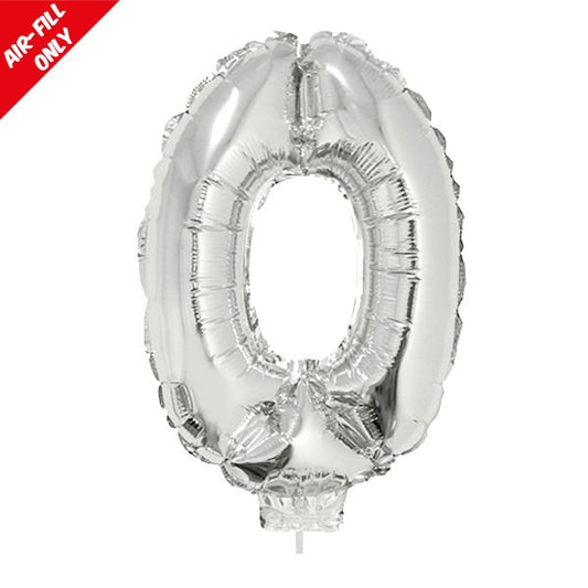 foil balloon number silver zero