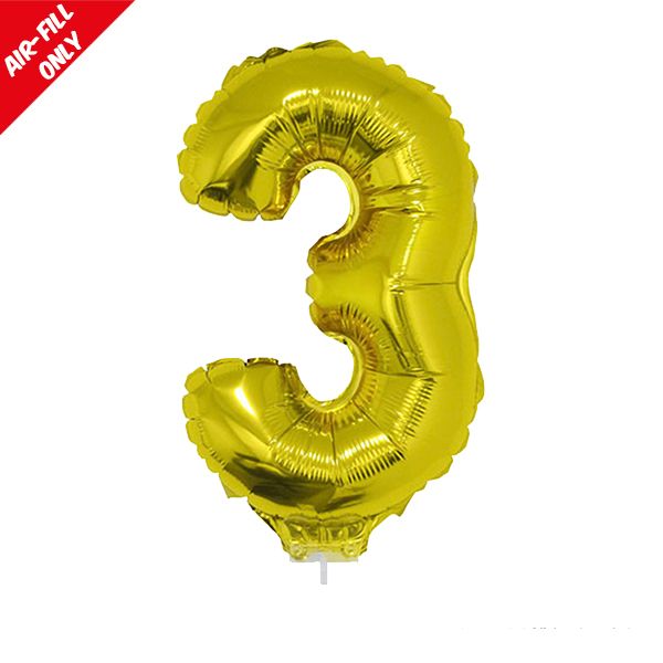 foil balloon number gold three
