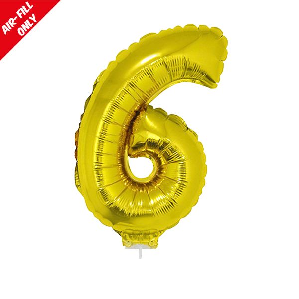 foil balloon number gold six
