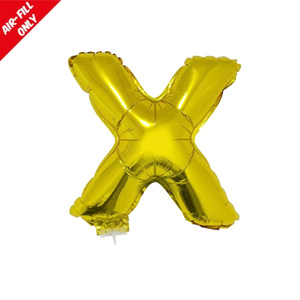 foil balloon letters gold X