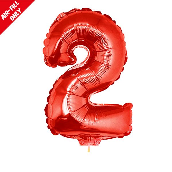 foil balloon number red two