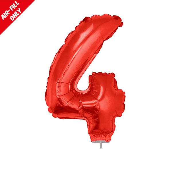 foil balloon number red four
