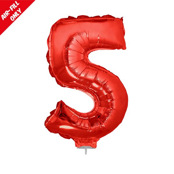 foil balloon number red five