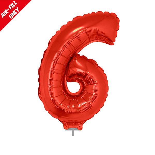 foil balloon number red six