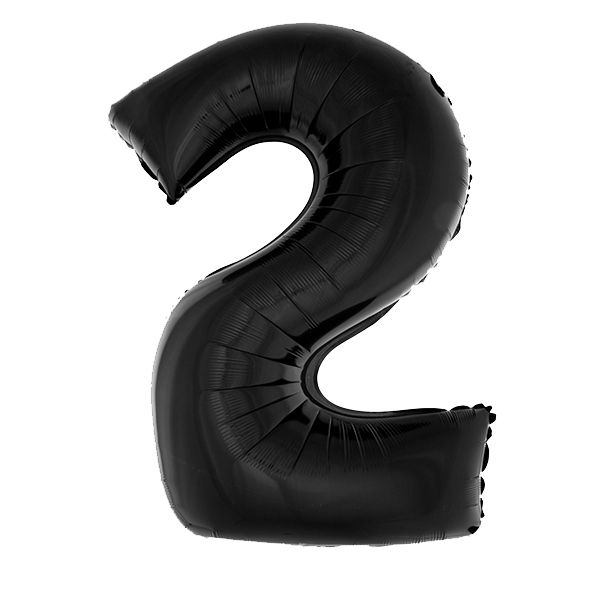 foil balloon number black two