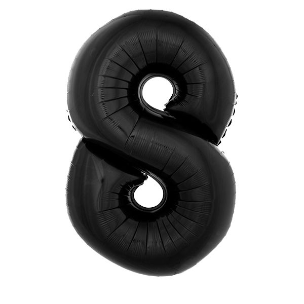 foil balloon number black eight