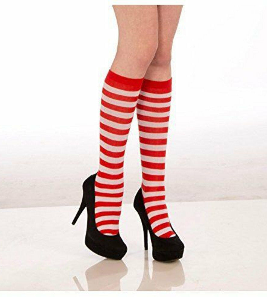 Striped Socks Candy Cane Christmas Clown Adult Costume Accessory