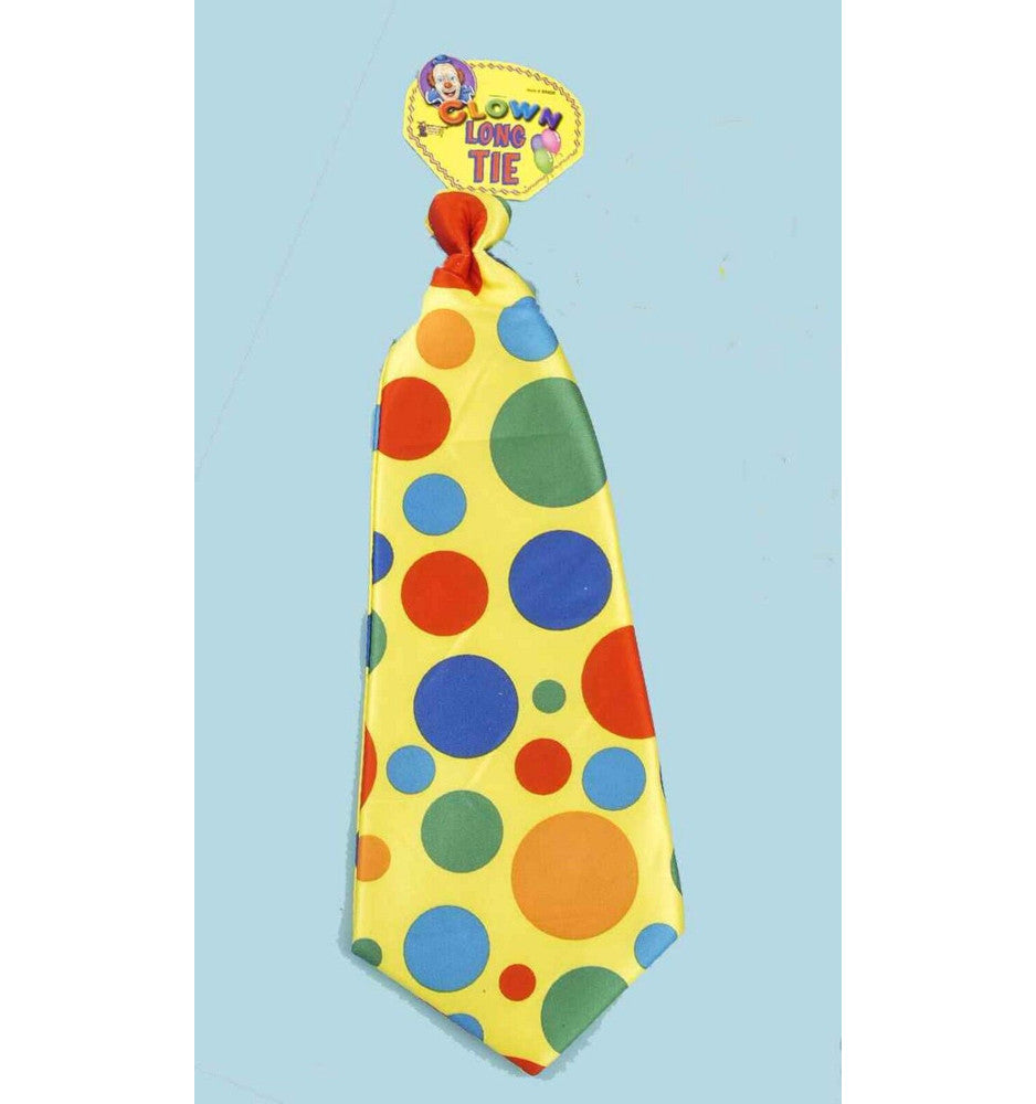 Jumbo Long Polka Dot Circus Clown Tie Costume Accessory A tie with an elastic strap for the neck Tie measures approximately 21 inches in length