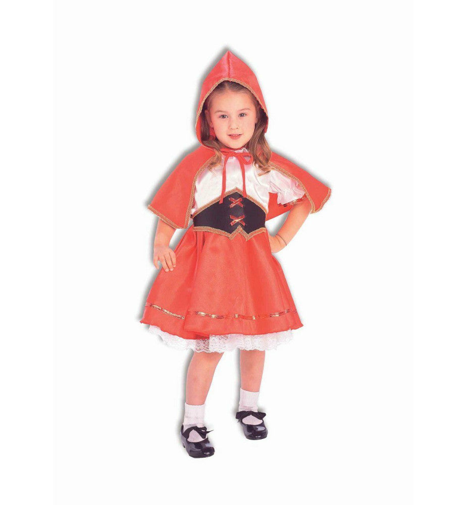 Deluxe Lil Red Riding Hood Toddler Child Costume Hooded cape Belt Dress