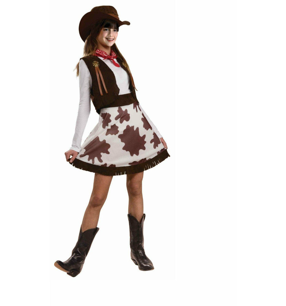 Cowgirl Cutie Western Rodeo Child Costume Hat Bandana Vest Skirt