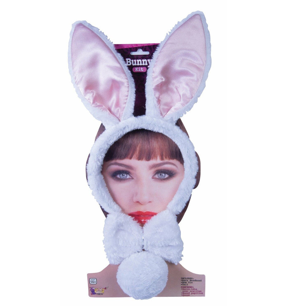 Dress Up Bunny Rabbit Animal Set Adult Costume Accessory Ears headband Bow tie Tail