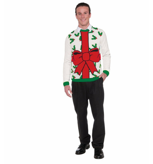 All Wrapped Up Bow Adult Ugly Christmas Sweater