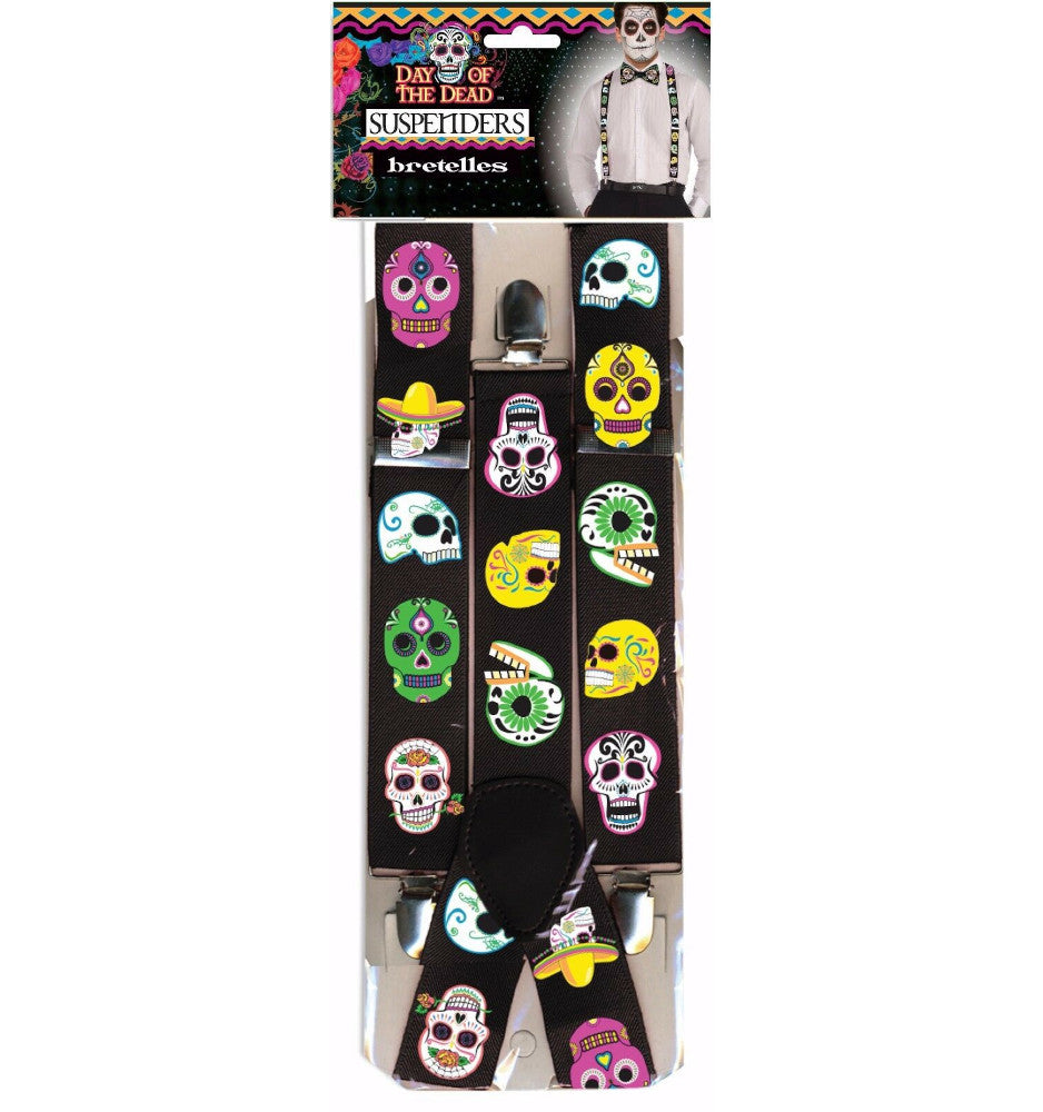 Day of the Dead Skull Suspenders Adult Costume Accessory
