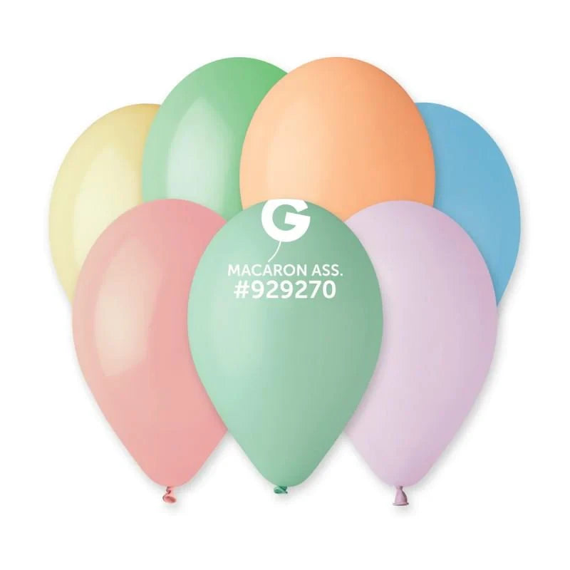 Macaron Assorted 12" Latex Balloon, 50 count