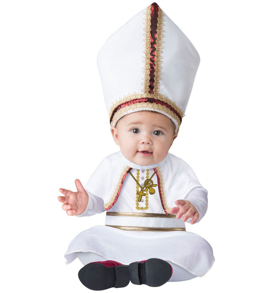 Pint Sized Pope Infant Costume Dress Capelet  Hat Belt