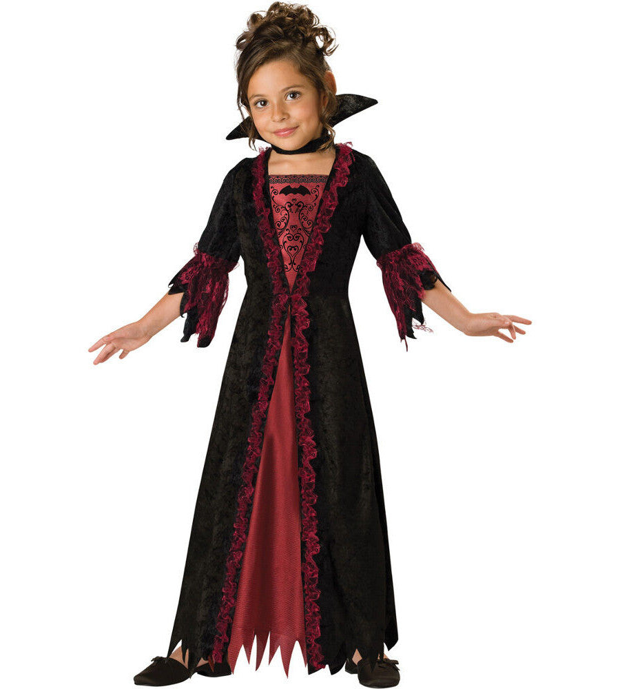Vampiress Vampire Gothic Girls Child Costume Full length dress Choker/collar.