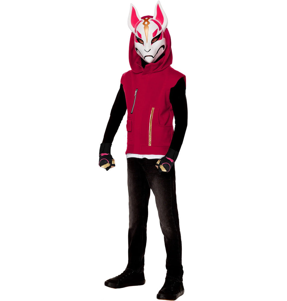 InSpirit Designs Youth Fortnite Drift Costume Hooded vest (zipper closure) Mask