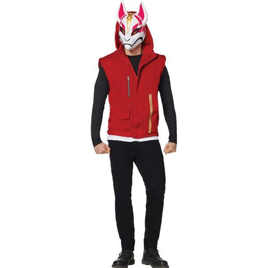 InSpirit Designs Fortnite Drift Adult Costume Hooded Vest (zipper closure) Mask