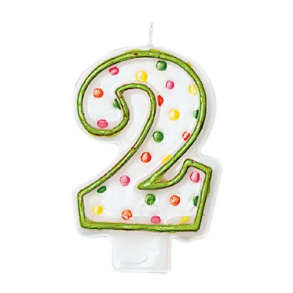 party supplies candle wax number polka dots birthday two
