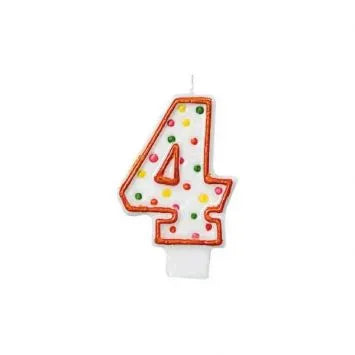 party supplies candle wax number polka dots birthday four