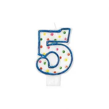 party supplies candle wax number polka dots birthday five