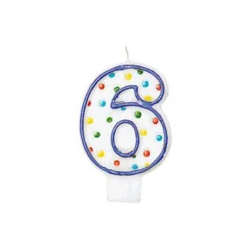 party supplies candle wax number polka dots birthday six