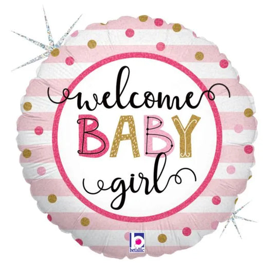 balloon foil baby girl welcome