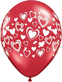 balloon latex heart red