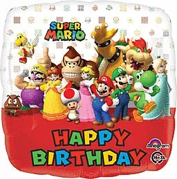 foil balloon Mario Bros Happy Birthday