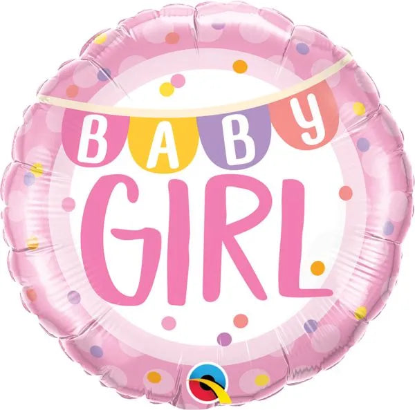 balloon foil baby girl pink
